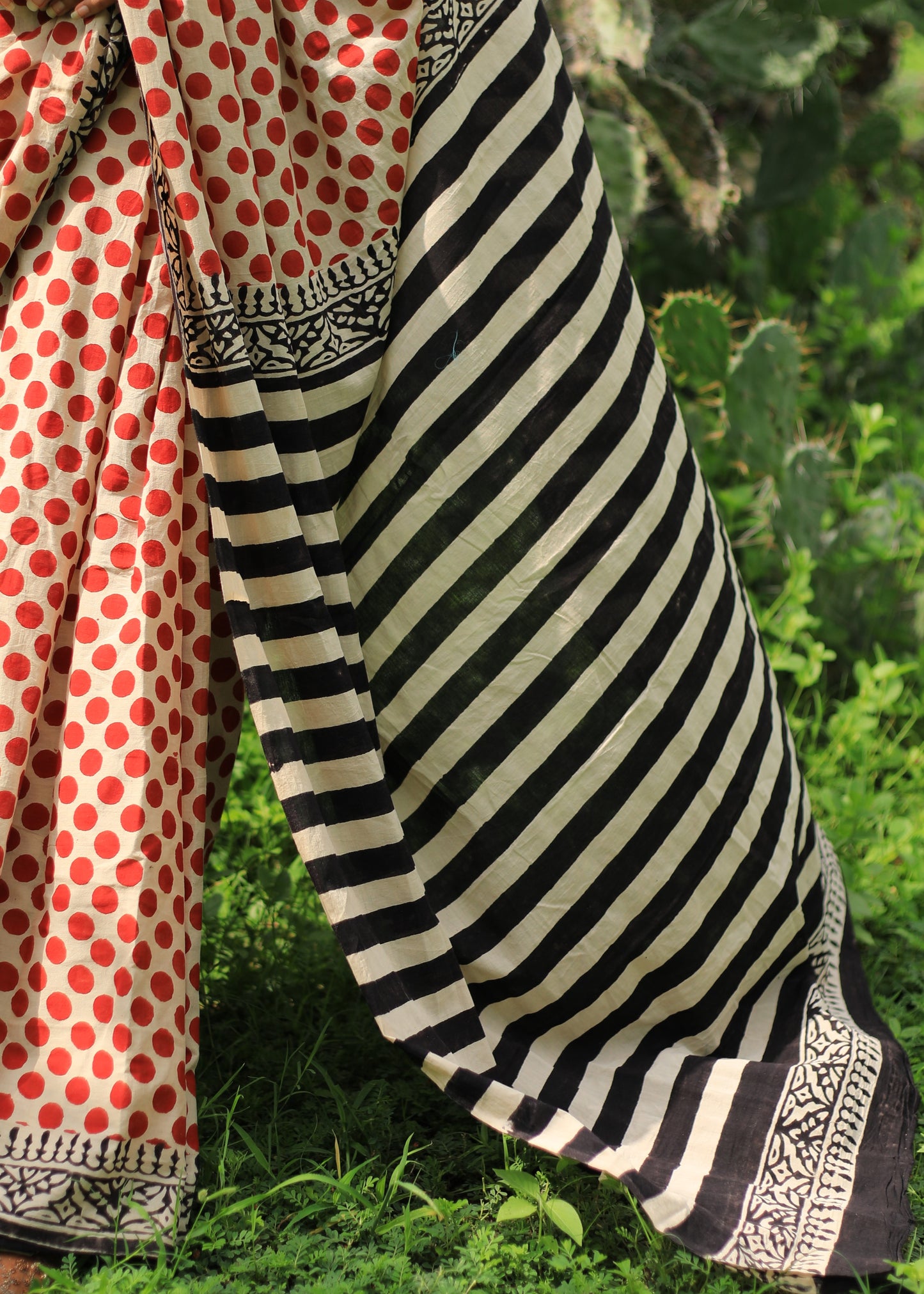 Bindiya Cotton Mulmul Hand Block Print saree