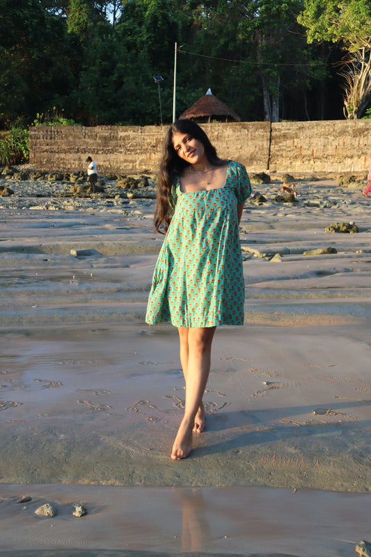 Island Flower Short loose Dress