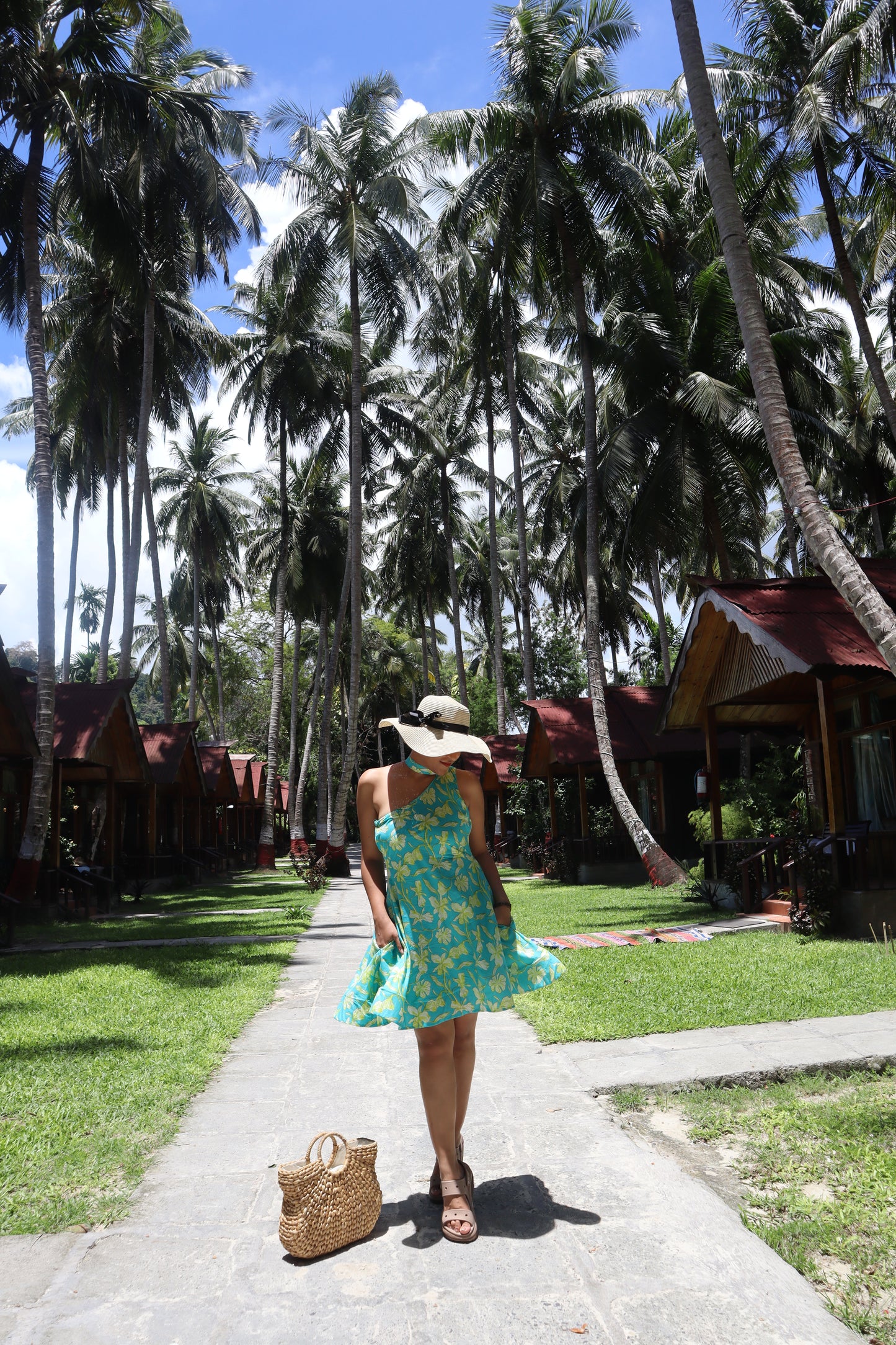 Beachy Barbie Halter One Shoulder dress