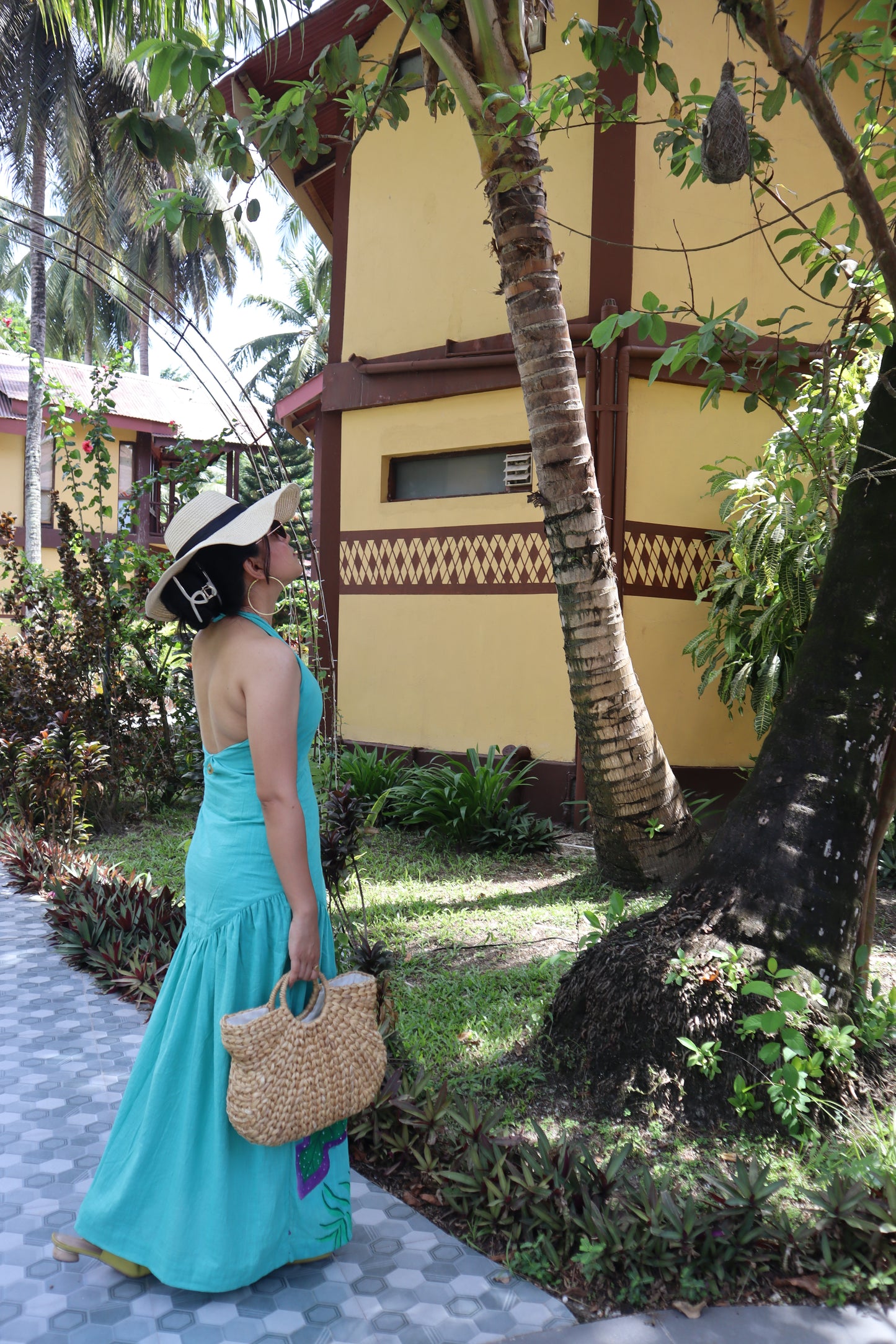 Flamingo Paradise Backless Mermaid Dress