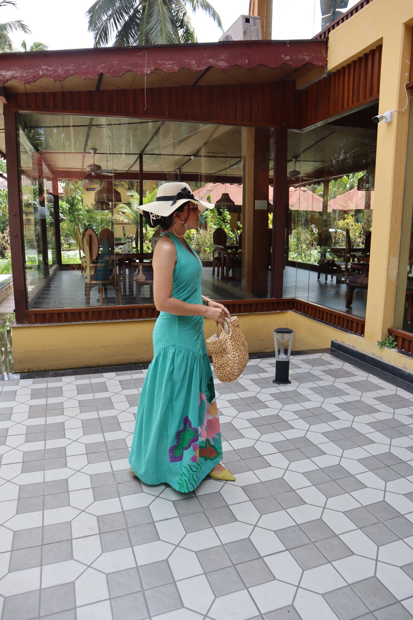 Flamingo Paradise Backless Mermaid Dress